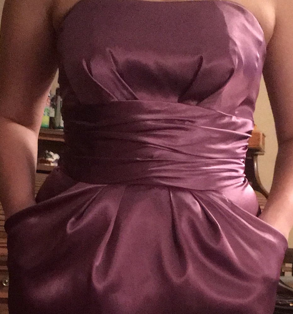 Purple strapless dress